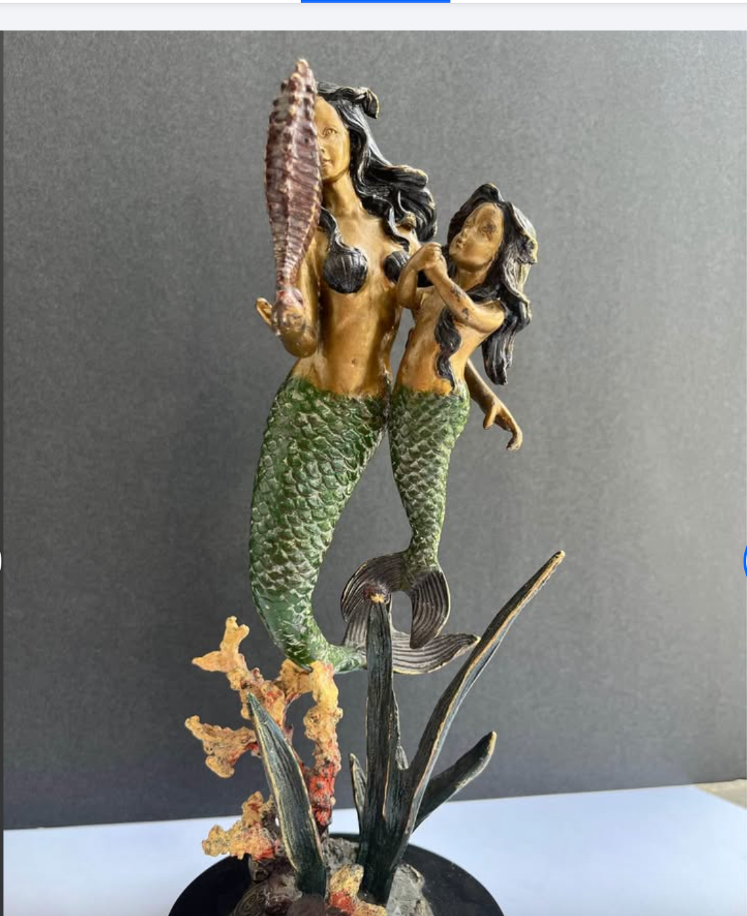 Mother Mermaid And Daughter Mermaid S. P. I Sculpture Hand Crafted & Hand Painted