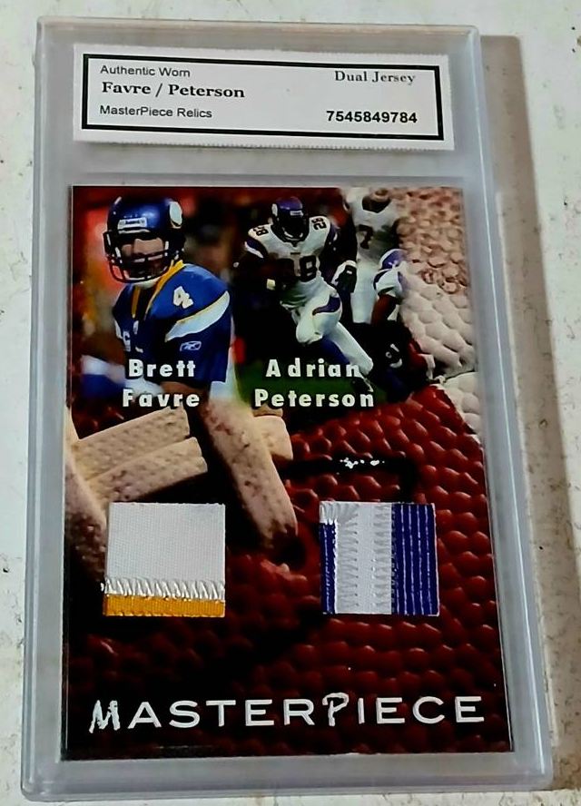 FARVE,/PETERSON Authentic Worn Dual Jersey COA MasterPiece Relics