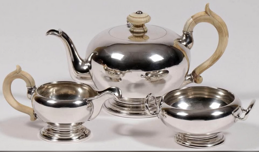 AUSTRIAN SILVER TEA SERVICE JOSEF CARL KLINKOSCH, C. 1870