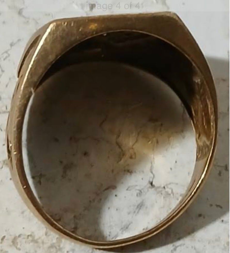 VNTG SOLID 10K GOLD NATURAL MAGIC GLO DIAMONDS EAGLE RING, SIZE 10